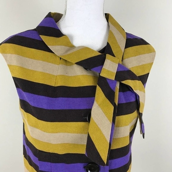 Michael Michael Kors Striped Linen Collar Vest size 4 - Picture 8 of 13